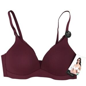 Prima Valentina Nursing Bra 36B Wireless Burgundy Maternity Foam Padded Cups